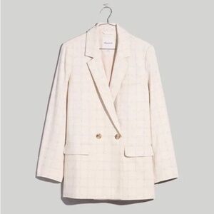MADEWELL - The Plus Caldwell Double-Breasted Blazer in Ghent Plaid - Sz Medium